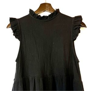 High neck black maxi dress